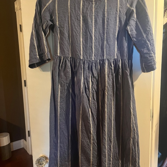 Pyne and Smith Blue and white stripe linen dress XS Maritime - Picture 2 of 3